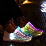 New Summer Led Fiber Optic Shoes for Girls Boys Men Women USB Recharge Glowing Sneakers Man Light Up Shoes